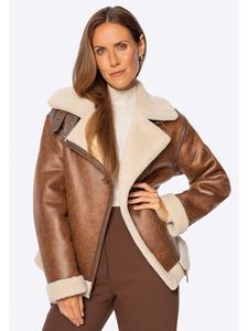 Женская куртка свободного кроя из искусственной замши темно-коричневого цвета Wittchen