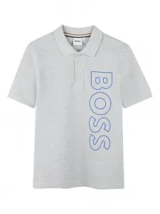 Рубашка поло с короткими рукавами Boss Kidswear, серый