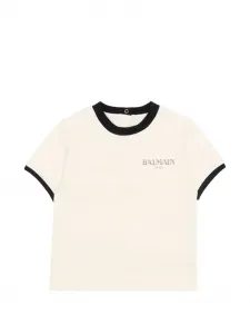 Футболка с короткими рукавами Balmain Kids, бежевый