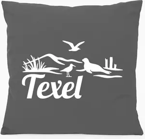 Подушка для дивана Huuraa Texel Netherlands Gift 40x40 см с наполнителем Steel Grey Cotton Texel Sovenary Hellweg Druckerei