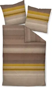 Комплект постельного белья Janine Design Mako-Satin 98120 Moments цвет песочно-коричневый янтарный размер 135x200+80x80 Original Janine