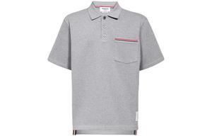 Футболка поло с карманом и отделкой Rwb THOM BROWNE, серая