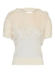 Пушистый топ с круглым вырезом MAISON MARGIELA, нейтральный