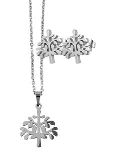 Adeliás Женское колье с подвеской - «Древо жизни», изготовленное из нержавеющей стали серебристого цвета
