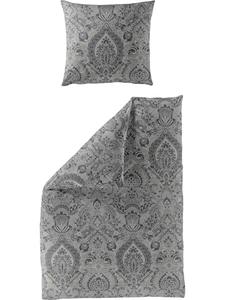 Фланелевое постельное белье серого цвета Bierbaum, 155 x 220 + 80 x 80 см