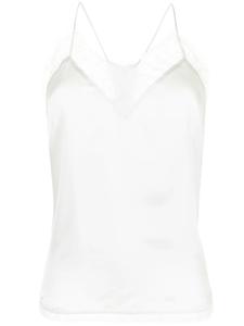 IRO шелковый топ с кружевной отделкой, серый