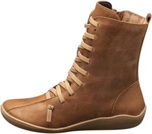 Ботильоны ZBYY для женщин с плоской подошвой, винтажной поддержкой свода стопы, шнуровкой и боковой молнией, на плоской подошве, короткие уличные ботильоны, Brown