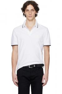 Белая облегающая рубашка-поло из хлопка-пикэ стретч BOSS