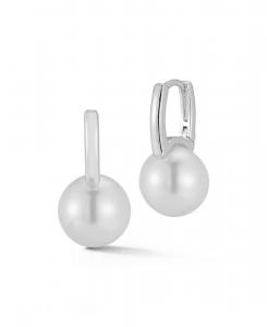 Позолоченные серьги-кольца с жемчугом Rachel Zoe, Silver