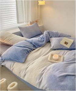 YUSIWOAL Комплект постельного белья зимнее утепленное плюшевое одеяло градиентный цвет синий Blue