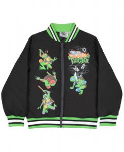 Детская куртка-бомбер с графическим принтом в стиле университетской формы TEENAGE MUTANT NINJA TURTLES, Black