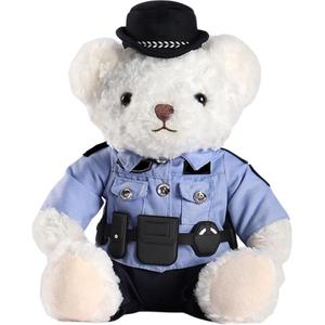 Shu family Плюшевая кукла медвежонок в синей рубашке сидячая поза 25см/35см высота