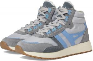 Женские кроссовки Gola Chicago High в ретро-стиле - шнуровка, кожа и текстиль, светло-серый