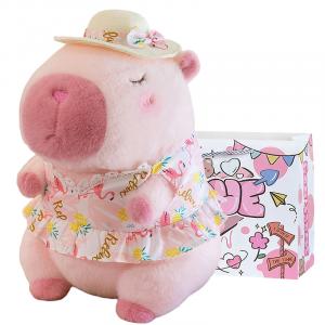 Летняя капибара Плюшевая кукла Высота 24см/30см/40см Длина Julebaby, розовый