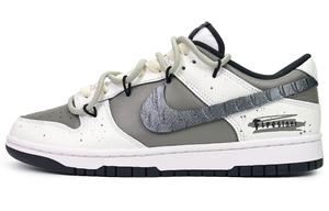 Кроссовки Nike Dunk Skateboarding Shoes Men Low-top Grey/white, серый/белый