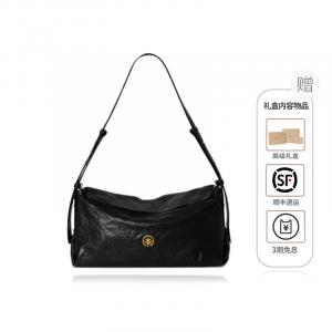 Импортная наплечная сумка-подушка из натуральной растительно-дубленой кожи высшего сорта унисекс многоцветная BAGTREE, Яркая лунная белизна