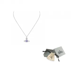 Vivienne Westwood Кубический цирконий кристалл ожерелье унисекс silver/blue