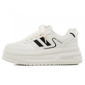 HUANQIU Кроссовки для скейтбординга PU, Textile, Synthetic Leather Wear resistant And Lightweight Low top женские бежево-черные