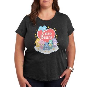 Футболка с принтом Care Bears в пастельных тонах и облаками Licensed Character, цвет heather charcoal gray