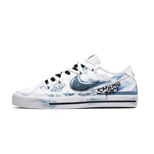 Nike Court Legacy Planet Smiley Face нескользящие низкие кеды для скейтбординга унисекс blue white