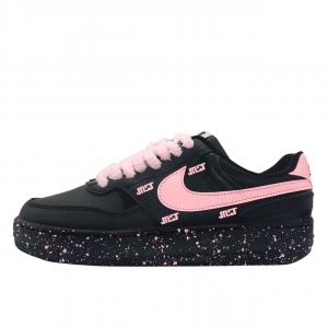 Nike Gamma Force Night Sky Pink Catkin Кожаные устойчивые к истиранию низкие кроссовки для скейтбординга женские Black Pink