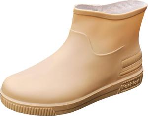 Мужские резиновые ботинки на щиколотку, водонепроницаемые, женские противоскользящие ботинки для работы в саду, на улице, рыбалки, фермерства и садоводства Generic, хаки