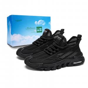 Нескользящие дышащие низкие повседневные туфли для мужчин Mulinsen, Black