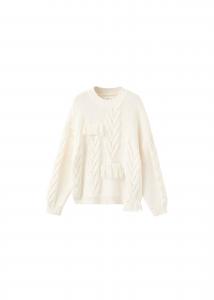 MANGO KIDS Свитер 'Dakota' в крапчатом белом цвете