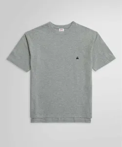 Футболка с коротким рукавом из хлопкового пике производства США с логотипом GF Brooks Brothers, цвет Heather Gray