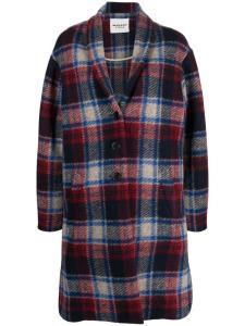 Marant Étoile single-breasted checked coat, синий
