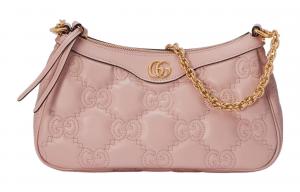 Сумка-конверт GG Matelassé из кожи, розовая женская сумка через плечо GUCCI