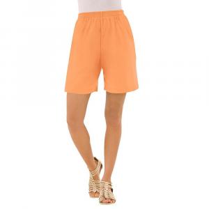 Женские шорты мягкого трикотажа больших размеров Roaman для миниатюрных размеров Roaman's, цвет Orange Melon