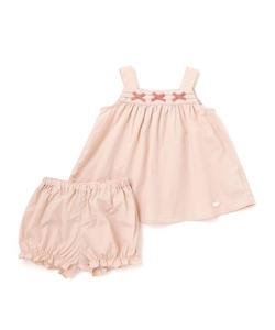 Комплект из платья и трусиков с декоративными складками и лентами (для младенцев) (70-90 см)