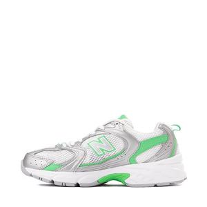 Кроссовки New Balance 530 Athletic Shoe, цвет White/Silver Metallic/Green Apple