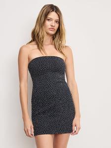 Мини-Платье без бретелек с кристаллами Good American, black