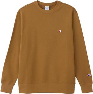 Мужская флисовая толстовка Champion с длинными рукавами и круглым вырезом, с вышитым логотипом, базовый размер C3-W001Z, светло-коричневый