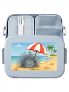 Mr. & Mrs. Panda Дизайн бенто-бокса в виде морского ежа (без слов), пастельно-голубой цвет