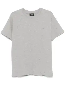 Футболка с вышитым логотипом A.P.C., серый