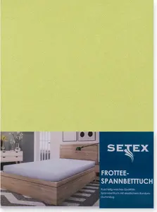 Простыня на резинке Setex махровая 90-100 x 200 см, моховая однотонная, махровая ткань Traumschloss