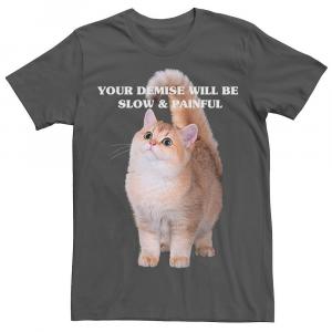 Мужская футболка с надписью Demise Cat Animal Sarcasm Licensed Character, цвет Charcoal