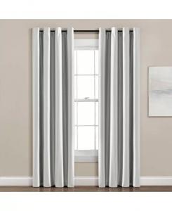 Изолированная втулка, 100% затемняющая оконная занавеска из искусственного шелка Lush Decor, серый