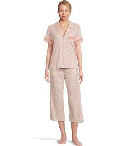 Пижама Karen Neuburger Petite Notch Collar And Capri Pajama Set With Eyelet Inserts, цвет Castle Grounds Ditsy