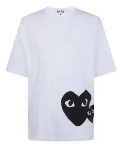 Футболка с увеличенным логотипом в виде черного сердца Comme Des Garã§Ons Play, белый