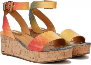 Туфли Franco Sarto Presley Platform Wedge Sandals, цвет Multi Snake Print Faux Leather