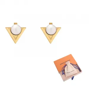 LOUIS VUITTON Серьги из смолы с жемчугом женские gold/white
