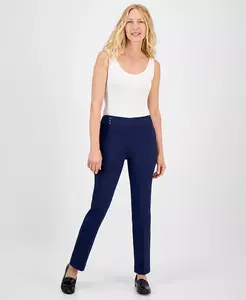 Женские брюки на резинке с шипами и заклепками, обычная и укороченная длина JM Collection, синий