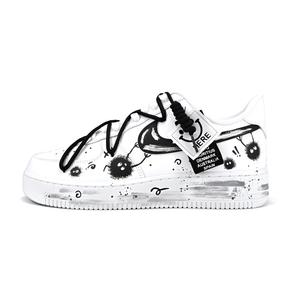Nike Кроссовки Air Force 1 Air Force 1, Coal Ball, не копающие, с термопокрытием, низкие, для скейтбординга, унисекс, черные, белые