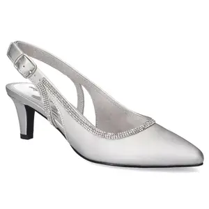 Женские блестящие туфли-лодочки на ремешке Glisten Easy Street, цвет silver satin