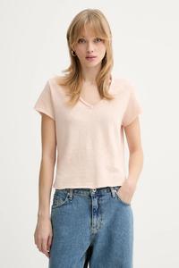 Хлопковая футболка American Vintage, бежевый