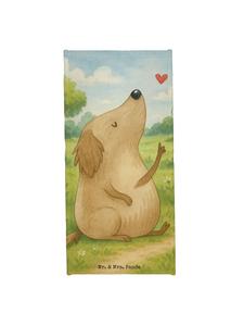 Mr. & Mrs. Panda Банное полотенце с надписью "Dog Love Design" в пастельно-сером цвете